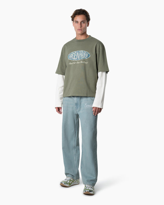 Crest Long Sleeve | Green/White