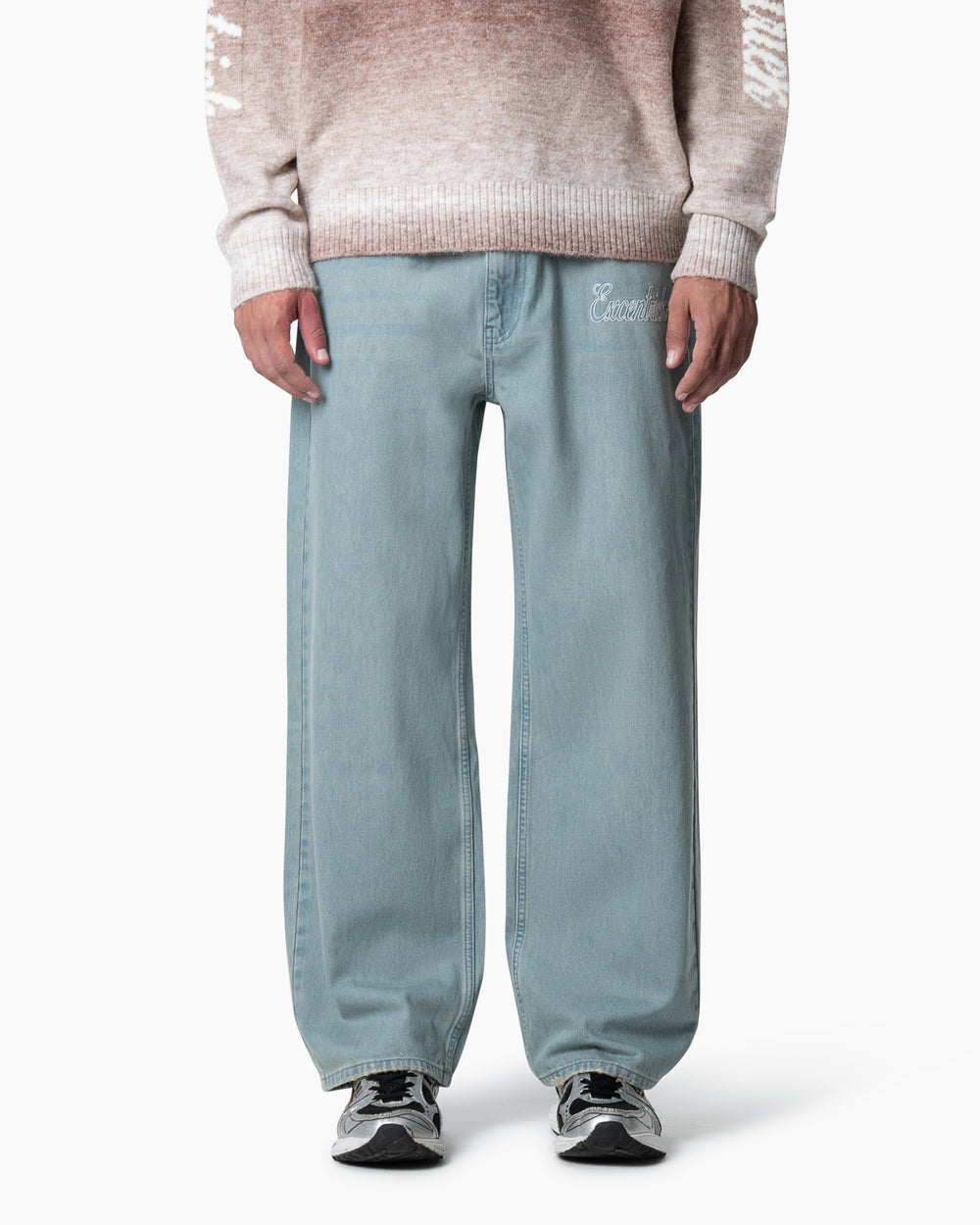 Embroided Jeans | Washed Blue