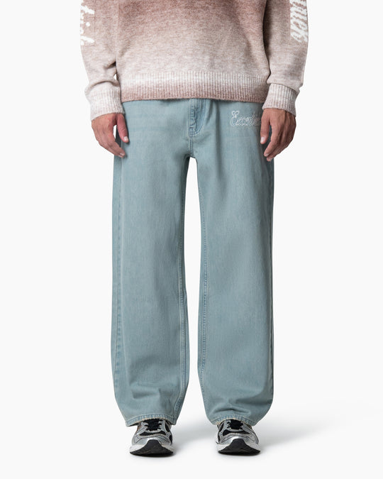 Embroided Jeans | Washed Blue