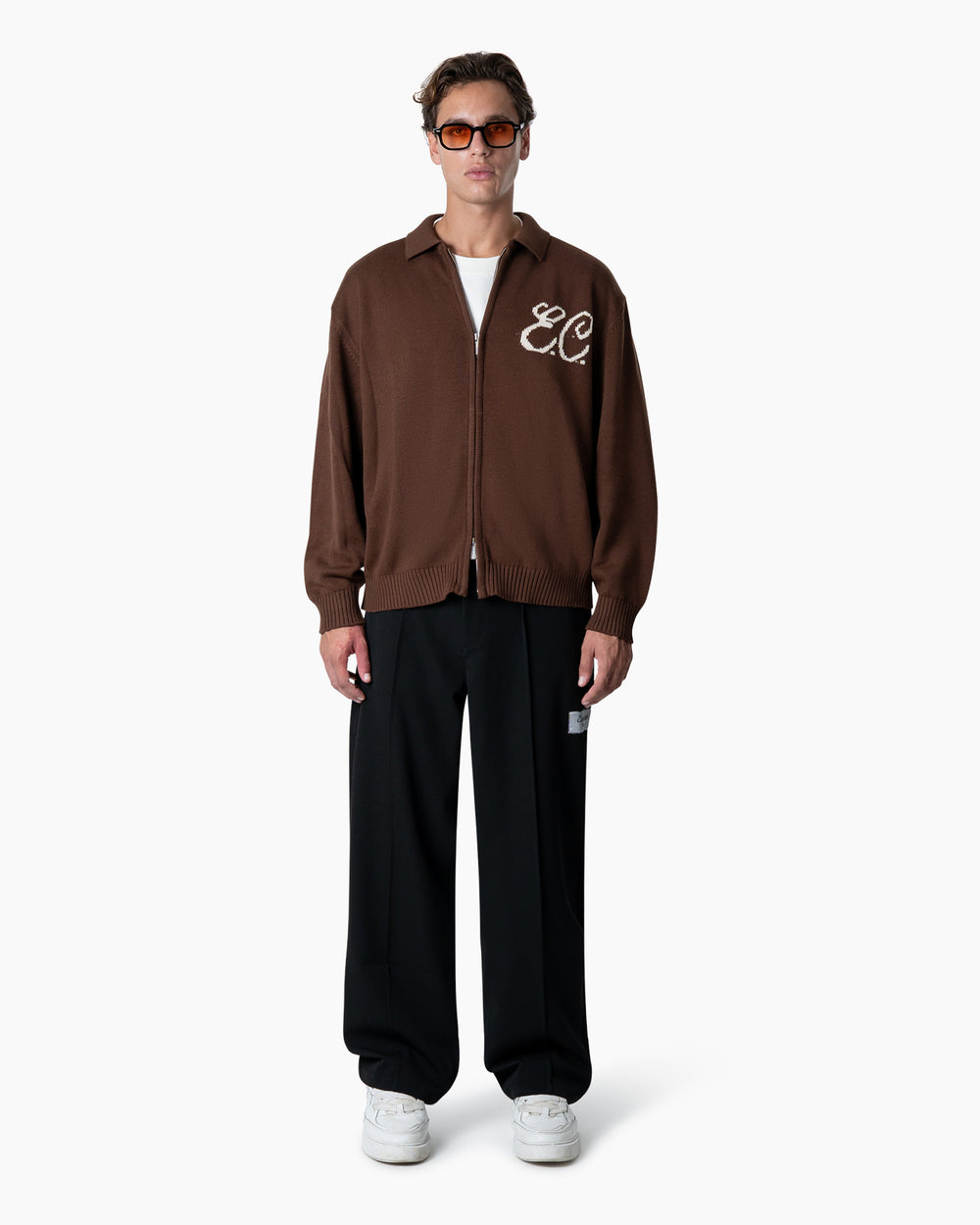 Zipped Cardigan | Deep Brown