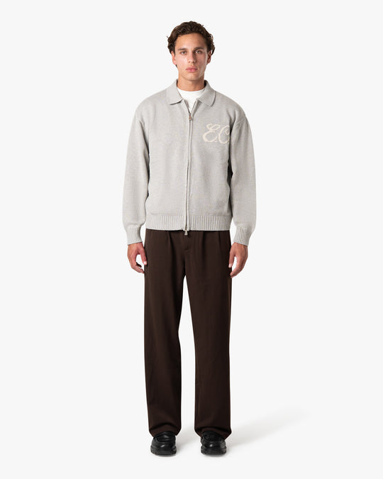 Zipped Cardigan Marble Grey