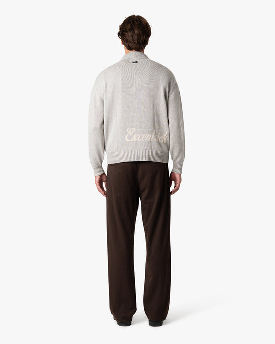 Zipped Cardigan Marble Grey