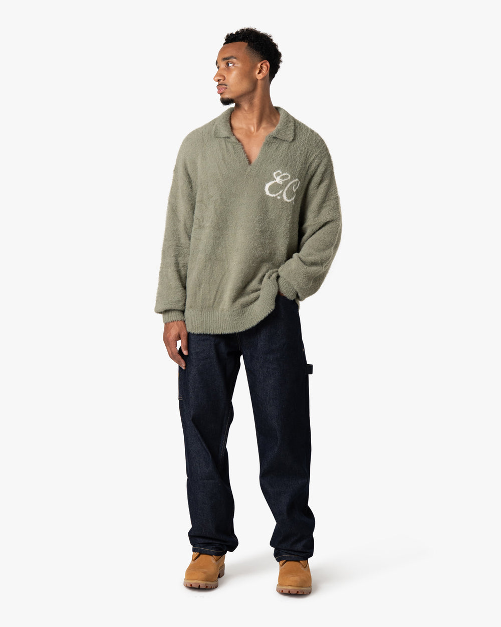 Furry Polo Deep Green