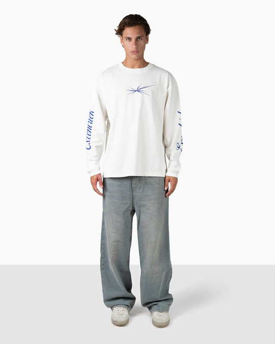 Logo Long Sleeve T-Shirt | White Cobalt
