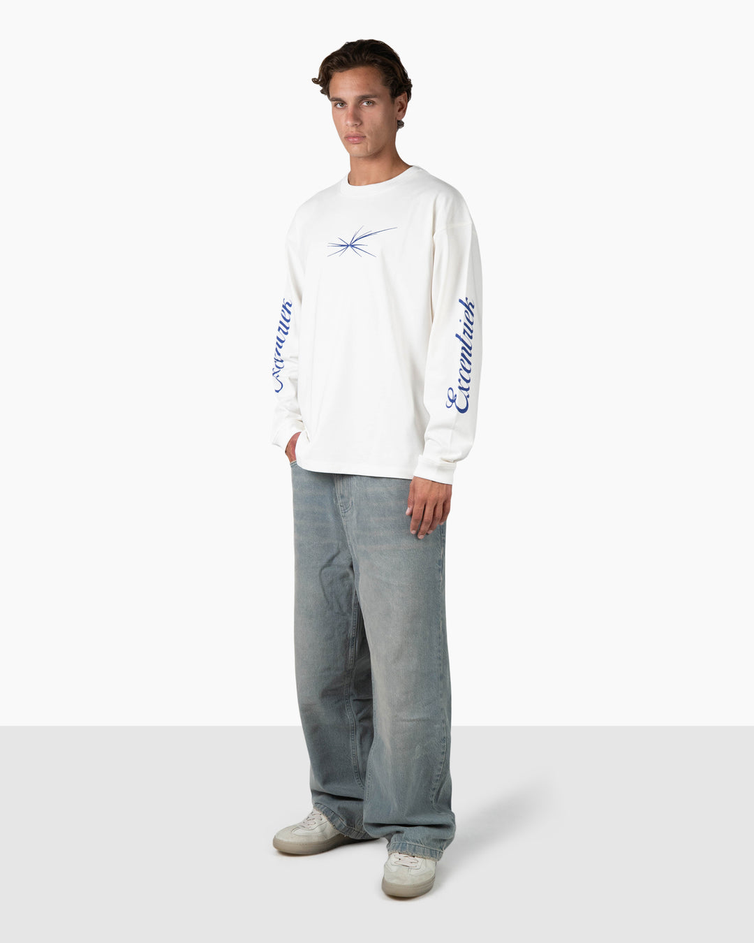 Logo Long Sleeve T-Shirt | White Cobalt
