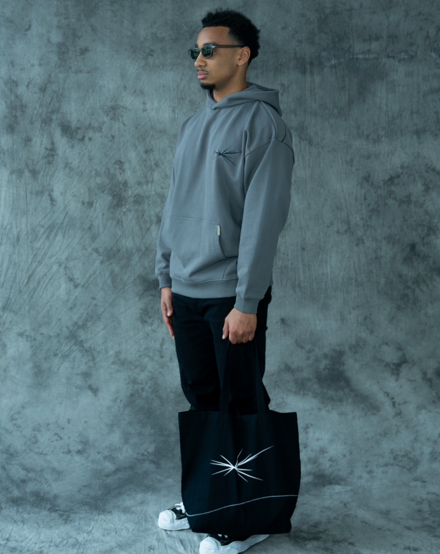 Paris X Excentriek Heavy Hoodie Storm Grey Excentriek Clothing