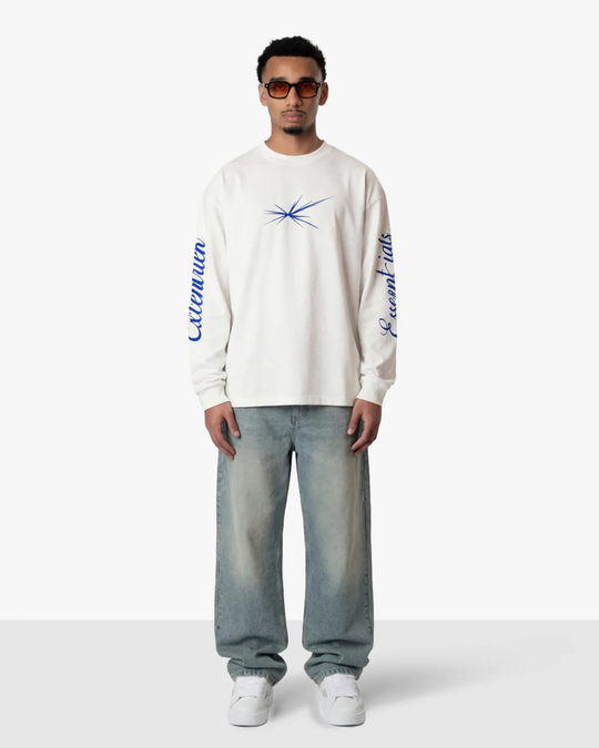 Logo Long Sleeve T-Shirt White Cobalt