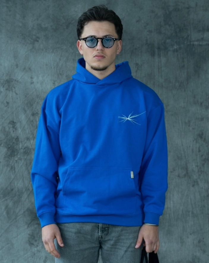 Paris X Excentriek Heavy Hoodie Cobalt Blue