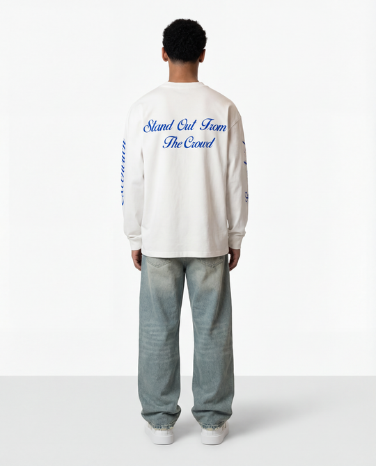 Logo Long Sleeve T-Shirt White Cobalt